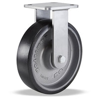 Hamilton Workhorse Rigid Caster with 8" x 2" Duralast XC Polyurethane (70D) on Cast Iron Wheel with 1/2" Sealed Precision Ball Bearings