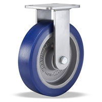 Hamilton Workhorse Rigid Caster with 8" x 2" Ergo-Glide XT 1" thick Polyurethane (85A) Wheel with 1/2" Sealed Precision Ball Bearing