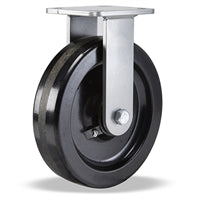 Hamilton Workhorse Rigid Caster with 8" x 2" Plastex Phenolic Wheel with 3/4" Straight Roller Bearing