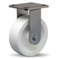 R-WHS-6AZ Hamilton Stainless Steel Rigid Caster - 6" Aqualite Polyolefin Wheel with 3/4" Delrin Bearing