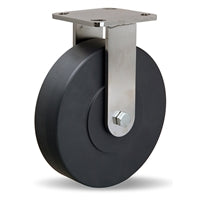 R-WHS-8NYSB Hamilton Stainless Steel Workhorse Rigid Caster - 8" x 2" Nylast Cast Nylon Wheel - Premium Industrial Quality