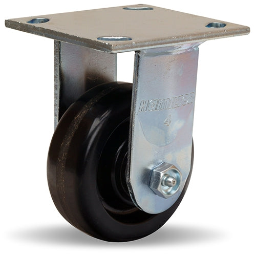 Hamilton Whirlaway 600 lbs Capacity Rigid  Caster - 4x1.5 Inch Plastex Phenolic Wheel, 3/4" Straight Roller Bearing - Heavy-Duty Casters for Industrial Use