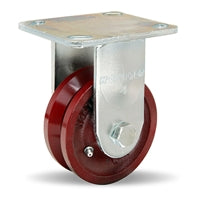 R-WW-4V Hamilton Whirlaway Rigid Caster - 4" V-Grooved Wheel with 5/8" Roller Bearing - Industrial & Commercial Mobility Solution