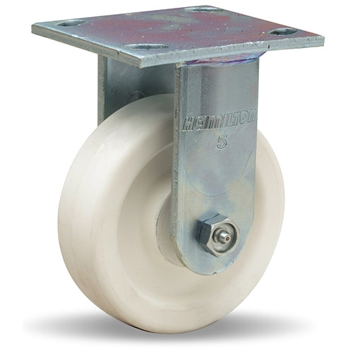 Hamilton Whirlaway 450 lbs Capacity Rigid Caster - 5x1.5 Inch Aqualite Polyolefin Wheel, 75D, 3/4 Inch Delrin Bearing - R-WW-5AZ