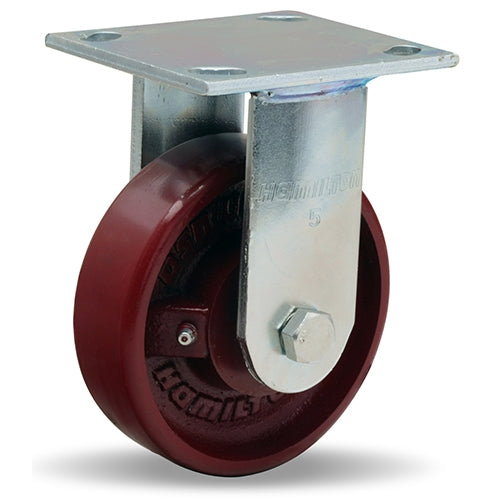 Hamilton Whirlaway 5-Inch Metal Rigid Caster - 750 lbs Load Capacity, 5"x1.5" Wheel with 3/4" Straight Roller Bearing - Heavy Duty Industrial Caster