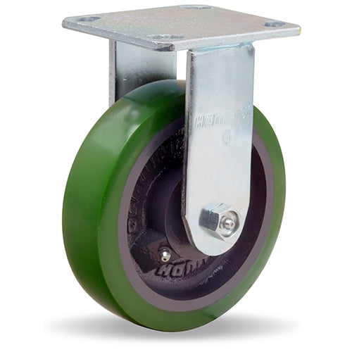 Hamilton Whirlaway 6-Inch Rigid Caster - 850 lbs Load Capacity, Duralast Polyurethane (95A) on Cast Iron Wheel, 3/4" Straight Roller Bearing - R-WW-6D