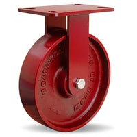 Hamilton ZFWH Series Rigid Caster with 8" x 2" Cast Iron Metal Wheel with 1/2" Sealed Precision Ball Bearings