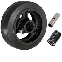 5" x 2" Rubber on Cast Iron Wheel - 450 lbs cap.