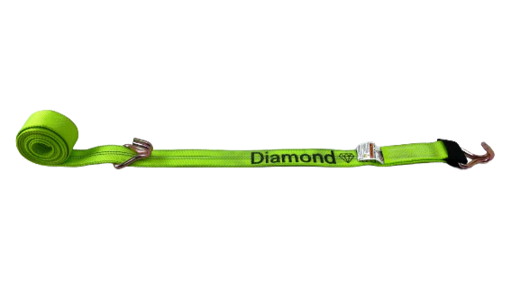 2" x 14' Heavy-Duty Cargo Strap with Wire Hooks - Diamond Weave, 3,333 lbs Load Capacity - S-2X14COT2-DW