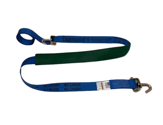 Heavy-Duty Cargo Strap 2" x 14' with Swivel J Hook & Low-Profile Sleeve - 3,333 lbs Load Capacity - S-2X14SJLP-DW