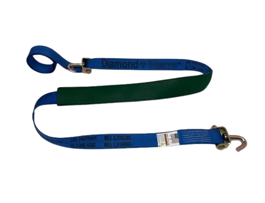 Heavy-Duty Cargo Strap 2" x 14' with Swivel J Hook & Low-Profile Sleeve - 3,333 lbs Load Capacity - S-2X14SJLP-DW