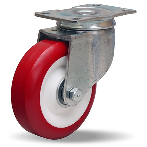 Hamilton S-341-NF Swivel Caster - 4 Inch Poly-Tech Polyurethane Wheel, 300 lbs Load Capacity, 1/2" Non-Precision Ball Bearings - General Utility, Durable