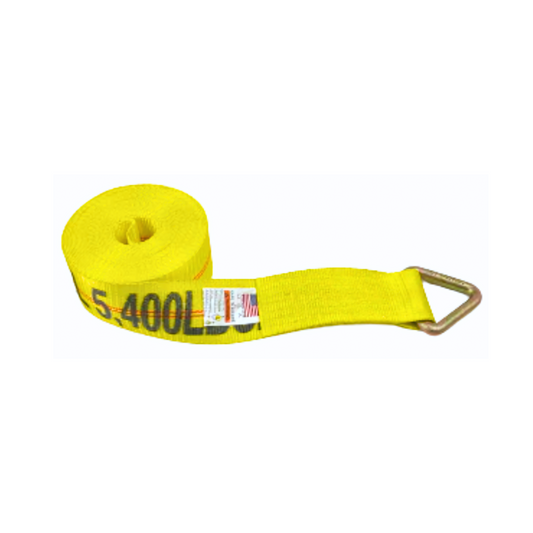 3" x 30' Winch Strap with D-Ring - Heavy Duty 5,400 lbs Capacity, Available in Blue, Orange, Red, and Yellow