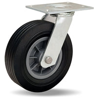 S-4008-AT Hamilton 450 lbs Load Capacity Swivel Caster - 8" x 2.5" Ace-Tuf Rubber (75A) on Polypropylene Wheel - 3/4" Ball Bearings