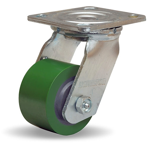 S-523-D Hamilton Standard Duty Swivel Caster - 3 1/4" x 2" Duralast Polyurethane Wheel, 3/4" Straight Roller Bearing