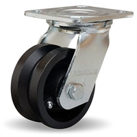 S-524-V Hamilton Standard Duty Swivel Caster - 4"x2" V-Grooved Wheel with 3/4" Straight Roller Bearing for Optimal Industrial Mobility