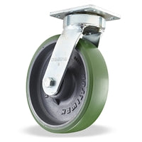 S-52K-8DB Hamilton Standard Duty Kingpinless Swivel Caster - 8" x 2" Duralast Polyurethane Wheel on Cast Iron - 1/2" Sealed Precision Ball Bearings for Heavy-Duty Mobility & Durability