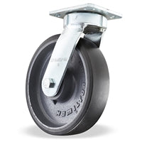 S-52K-8DB70 Hamilton Standard Duty Kingpinless Swivel Caster - 8" x 2" Duralast XC Polyurethane (70D) Wheel on Cast Iron - 1/2" Sealed Precision Ball Bearings for Superior Durability & Smooth Mobility