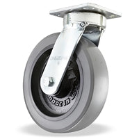 S-52K-8GB95 Hamilton Standard Duty Kingpinless Swivel Caster - 8" x 2" Dura-Glide Polyurethane (82A) Wheel on Cast Iron - 1/2" Sealed Precision Ball Bearings for Enhanced Durability & Smooth Mobility