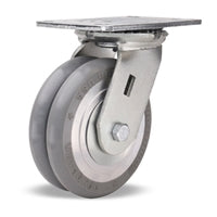 Vanguard Swivel Caster with 6" x 2" UltraGlide 24/7 | AGV Polyurethane (95A) on Aluminum Wheel with 1/2" Sealed Precision Ball Bearings