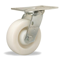 Vanguard Swivel Caster with 6" x 2" White Nylon Wheel with 1/2" Sealed Precision Ball Bearings