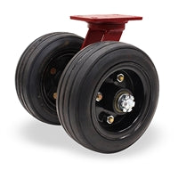 S-7710-SPRT Hamilton Ground Support Swivel Caster - Dual 10" Heavy Duty Pneumatic Tires with 1" Tapered Roller Bearing for Aviation & Industrial Use