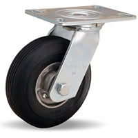 S-8006-SU Hamilton Cush-N-Flex Swivel Caster - 6" Super-Flex Rubber on Aluminum Wheel with 3/4" Roller Bearing