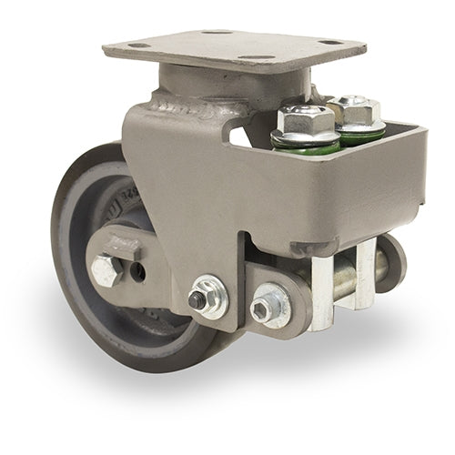 Hamilton Aerospace 6" Swivel Caster - Spring Loaded Heavy Service - Duralast XC Polyurethane on Cast Iron - Ideal for Aerospace Applications