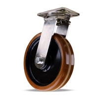 Hamilton 3200 lbs Champion Stainless Steel Swivel Caster - 12"x3" Laminated Plastex Phenolic Wheel with Precision Bearings