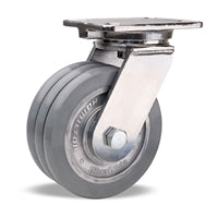 3200 lbs. Hamilton Stainless Steel Champion 8x3 UltraGlide(95A) Triple Wheel Swivel Caster with Aluminum Core & Precision Bearings - S-CHS-83SWC95