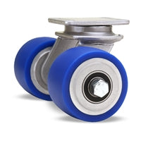 S-EN2-35SPB Hamilton Dual Wheel Swivel Caster - 3 1/2" x 2" ErgoGlide Polyurethane on Aluminum with Precision Ball Bearing