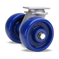 5" x 2" Dual Wheel Swivel Caster - Hamilton Endurance with Unilast Solid Poly Wheels & 1/2" Sealed Precision Ball Bearing