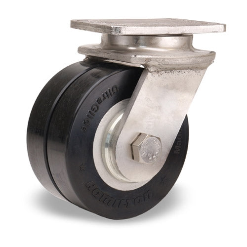 S-ENS-4SWF70D Hamilton Endurance Stainless Swivel Caster - 4"x2" UltraGlide Twin Wheel with Sealed Bearings