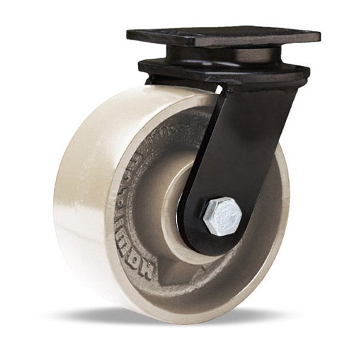 Hamilton S-HEN-5HMB High Heat Kingpinless Swivel Caster - 5" Metal Wheel, 750°F Heat Resistant with Precision Bearings