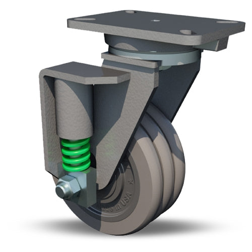 S-SPCH-63SWC95-2 Hamilton 6"x3" Swivel Caster - UltraGlide 24-7 Polyurethane Wheel on Cast Iron - 3/4" Sealed Precision Bearings