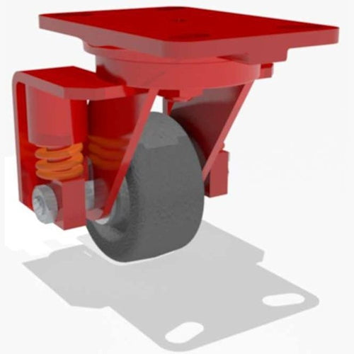 Hamilton Spring Loaded Swivel Caster S-SPHS-4P-1 - 4"x2" Plastex Phenolic Wheel with 3/4" Roller Bearing - Heavy-Duty Industrial Use