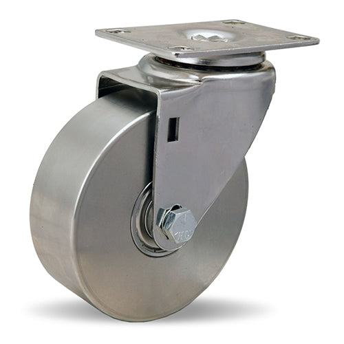 S-STL-4SB Hamilton Stainless Steel Swivel Caster: 4" x 1 3/8" Wheel with 1/2" Precision Ball Bearings