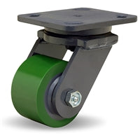 Hamilton Workhorse Swivel Caster with 3 1/4" x 2" Duralast Polyurethane (95A) on Cast Iron Wheel with 3/4" Straight Roller Bearing