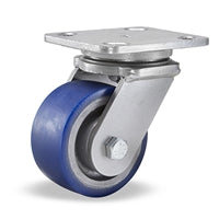 Hamilton Workhorse Swivel Caster with 4" x 2" Ergo-Glide Polyurethane (85A) on Cast Iron Wheel with 1/2" Sealed Precision Ball Bearings