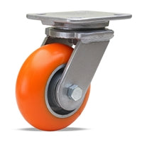 Hamilton Workhorse Swivel Caster with 5" x 2" Ergo-Tech Donut Tread Polyurethane (87A) on Aluminum Wheel with 1/2" Sealed Precision Ball Bearings