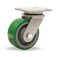 Hamilton Workhorse Swivel Caster with 5" x 2" Duralast Polyurethane (95A) on Cast Iron Wheel with 1/2" Sealed Precision Ball Bearings