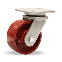 Hamilton Workhorse Swivel Caster with 5" x 2" Metal Wheel with 1/2" Sealed Precision Ball Bearing