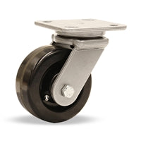 Hamilton Workhorse Swivel Caster with 5" x 2" Plastex Phenolic Wheel with 3/4" Straight Roller Bearing