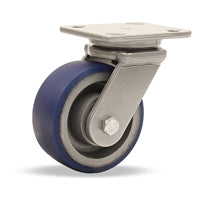 Hamilton Workhorse Swivel Caster with 5" x 2" Ergo-Glide Polyurethane (85A) on Cast Iron Wheel with 1/2" Sealed Precision Ball Bearings