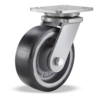 Hamilton Workhorse Swivel Caster with 6" x 2" Duralast XC Polyurethane (70D) on Cast Iron Wheel with 1/2" Sealed Precision Ball Bearings