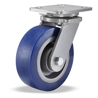 Hamilton Workhorse Swivel Caster with 6" x 2" Ergo-Glide XT 1" thick Polyurethane (85A) Wheel with 1/2" Sealed Precision Ball Bearing