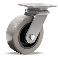 Hamilton Workhorse Swivel Caster with 6" x 2" DuraGlide Wheel 1" thick Polyurethane (95A) Wheel with 1/2" Sealed Precision Ball Bearing