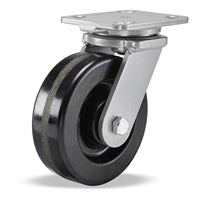 Hamilton Workhorse Swivel Caster with 6" x 2" Plastex Phenolic Wheel with 3/4" Straight Roller Bearing