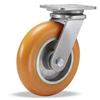 Hamilton Workhorse Swivel Caster with 8" x 2" Ergo-Tech Donut Tread Polyurethane (87A) on Aluminum Wheel with 1/2" Sealed Precision Ball Bearings