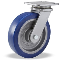 Hamilton Workhorse Swivel Caster with 8" x 2" Ergo-Glide XT 1" thick Polyurethane (85A) Wheel with 1/2" Sealed Precision Ball Bearing